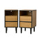 Oikiture 2pc Bedside Tables 2 Drawers Shelf Nightstand Natural