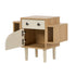 Oikiture Kids Robot Bedside Table – Drawer & Cabinet Nightstand (White/Natural)