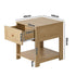Bedside Table 1 Drawer Storage Shelf Nightstand Natural