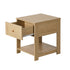 Bedside Table 1 Drawer Storage Shelf Nightstand Natural