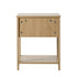 Bedside Table 1 Drawer Storage Shelf Nightstand Natural
