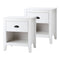 Oikiture 2x Bedside Table Nightstand Vintage