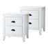 Oikiture 2x Bedside Table 2 Drawers Nightstand Vintage