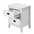 Oikiture 2x Bedside Table 2 Drawers Nightstand Vintage
