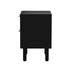 Bedside Table 2 Drawers Rattan Black