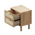 2x Bedside Table 2 Drawers Rattan Natural
