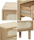 2x Bedside Table 2 Drawers Rattan Natural