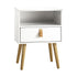Bedside Tables with Leather Handle White