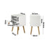 Bedside Tables with Leather Handle White