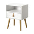 Bedside Tables with Leather Handle White