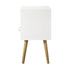 Oikiture 2X Bedside Tables with Leather Handle White