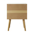 Oikiture 2X Bedside Tables with Leather Handle White