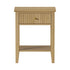 Oikiture Bedside Table with 1 Drawer Open Shelf Nightstand Natural