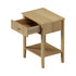 Oikiture 2x Bedside Table 1 Drawer Open Shelf Nightstand Natural