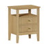 Bedside Table 2 Drawers Open Shelf Nightstand Natural
