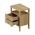 Bedside Table 2 Drawers Open Shelf Nightstand Natural