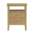2x Bedside Table 2 Drawers Open Shelf Nightstand Natural