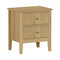 Oikiture Bedside Table – Natural 2‑Drawer Nightstand with Gold Brass Handles