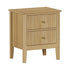 Oikiture Bedside Table – Natural 2‑Drawer Nightstand with Gold Brass Handles