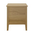 Oikiture Bedside Table – Natural 2‑Drawer Nightstand with Gold Brass Handles