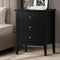 Oikiture 3 Drawer Bedside Table Black Nightstand Side End Cabinet