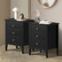 Bedside Tables Set of 2 Side End Nightstand Black