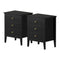 Bedside Tables Set of 2 Side End Nightstand Black
