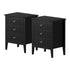 Bedside Tables Set of 2 Side End Nightstand Black