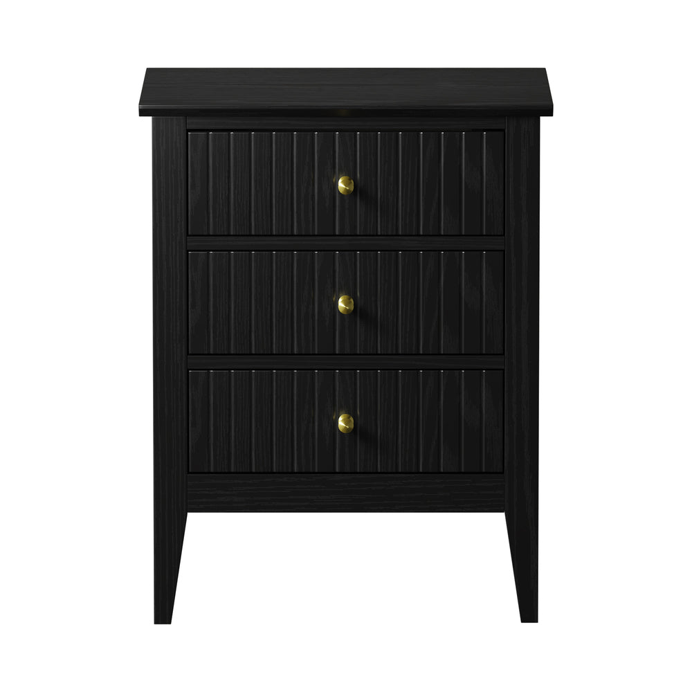 Bedside Tables Set of 2 Side End Nightstand Black