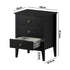 Bedside Tables Set of 2 Side End Nightstand Black