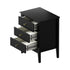 Bedside Tables Set of 2 Side End Nightstand Black