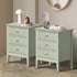 Bedside Tables Set of 2 Side End Nightstand Green