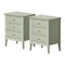 Bedside Tables Set of 2 Side End Nightstand Green