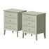 Bedside Tables Set of 2 Side End Nightstand Green
