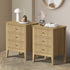 Bedside Tables Set of 2 Side End Nightstand Natural