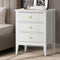 Oikiture 3 Drawer Bedside Table White Nightstand Side End Cabinet