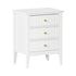 Bedside Table 3 Drawers Side End Nightstand White
