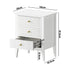 Bedside Table 3 Drawers Side End Nightstand White
