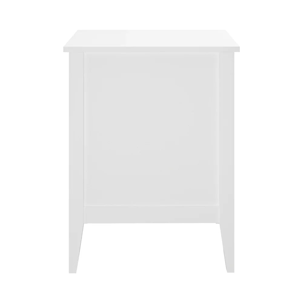Bedside Table 3 Drawers Side End Nightstand White