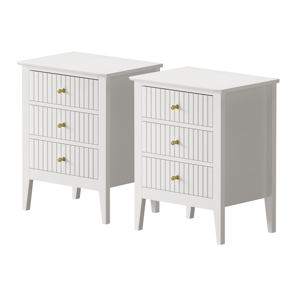 Bedside Tables Set of 2 Side End Nightstand White
