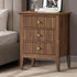 Bedside Table 3 Drawers Side End Nightstand Walnut