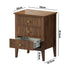 Bedside Table 3 Drawers Side End Nightstand Walnut