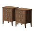 Bedside Tables Set of 2 Side End Nightstand Walnut