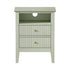 Bedside Table Nightstand 2 Drawer with Storage Cabinet Green