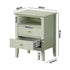 Bedside Table Nightstand 2 Drawer with Storage Cabinet Green