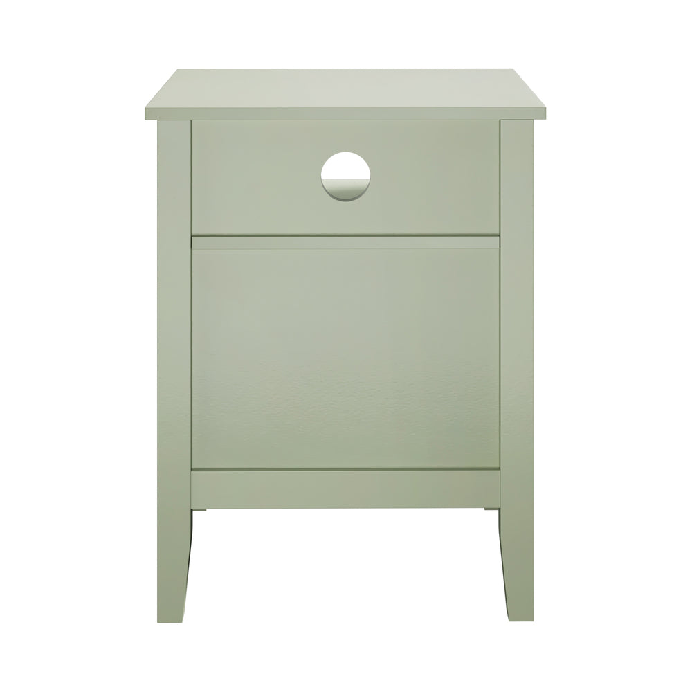 Bedside Table Nightstand 2 Drawer with Storage Cabinet Green