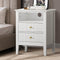 Bedside Table Nightstand 2 Drawer with Storage Cabinet White