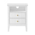 Bedside Table Nightstand 2 Drawer with Storage Cabinet White