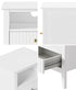 Bedside Table Nightstand 2 Drawer with Storage Cabinet White