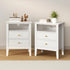 2x Bedside Table Nightstand 2 Drawers Bedroom Cabinet White
